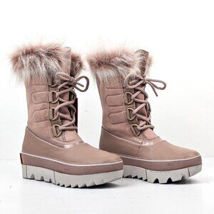 Sorel Women Joan Artic Next Light Faux Fur Leather Rose Pink Winter Boots size 7